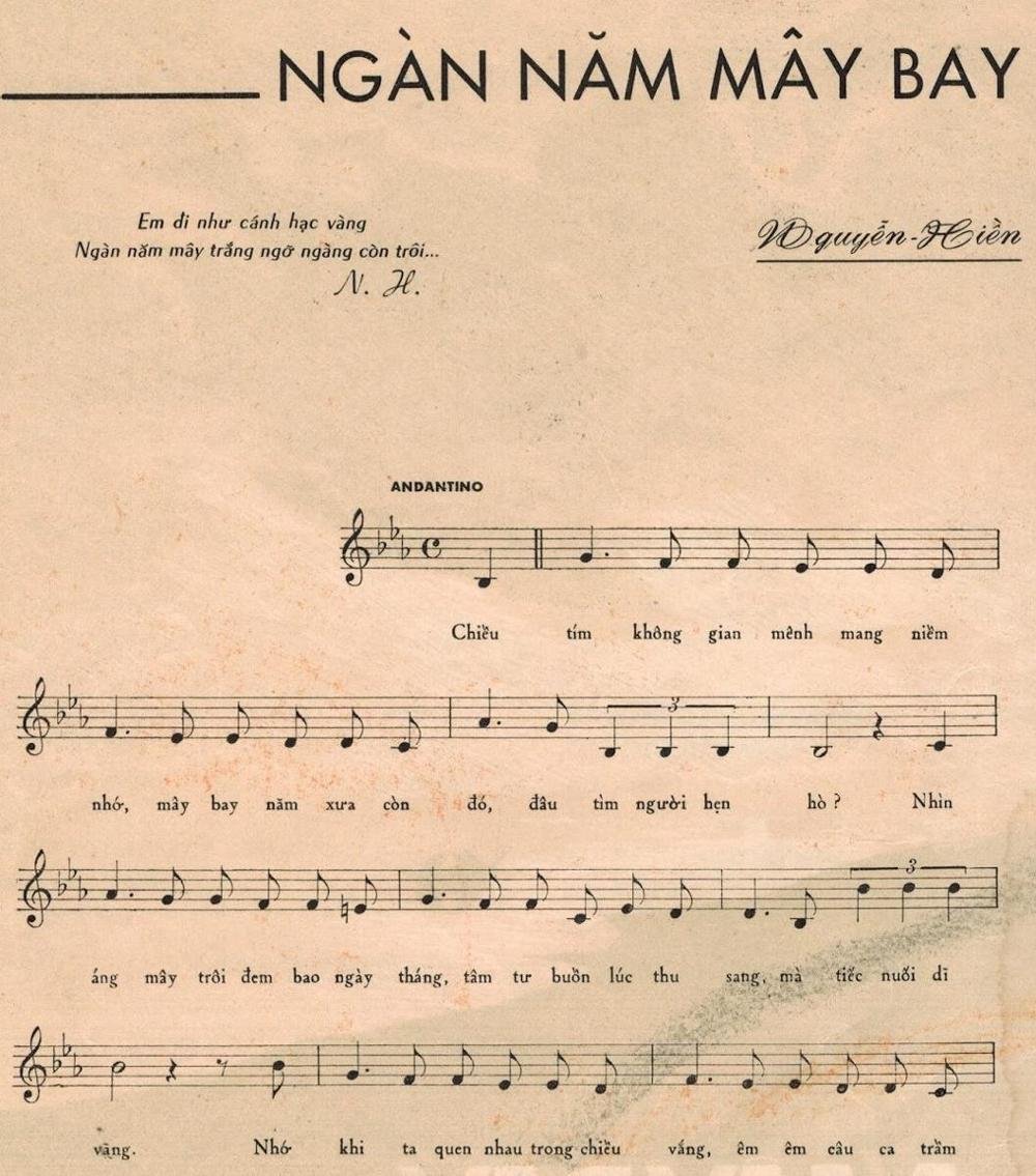 Sheet nhạc Ngàn Năm Mây Bay